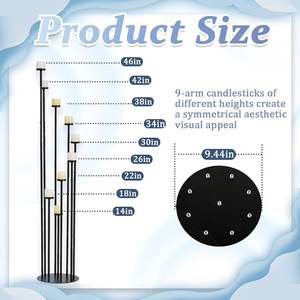 Bougeoir en fer forgé finition antique Bougeoir en métal élégant pour décoration de table de mariage - Product Image 2