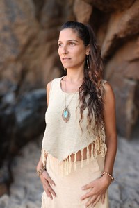 100% Cotton Raw Silk <b>Fringe</b> Crop <b>Top</b> Solid Pattern Ethnic <b>Top</b> with Breathable Knitted Fabric Tribal Style - Product Image 4