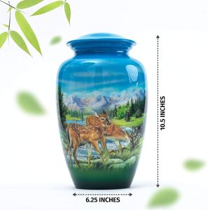 Urna de cremación de ciervo de pastoreo para adultos | Urna conmemorativa de cenizas humanas para adultos, entierro, urnas de cremación funeraria | 200 pulgadas cúbicas (Grande) - Product Image 4