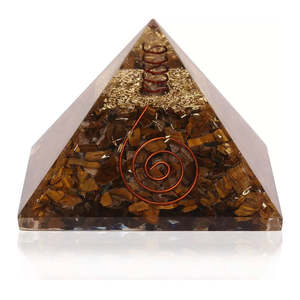 Bán buôn tự nhiên <span class=keywords><strong>Tiger</strong></span> <span class=keywords><strong>Eye</strong></span> orgone kim tự tháp với cuộn dây đồng Máy phát điện năng lượng chữa bệnh tinh thể cho phong thủy thiền định và Reiki - Product Image 1