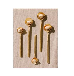 Couverts de cuisine cuillère à dîner en laiton pour la maison Restaurant nourriture Dessert servant cuillère en laiton respectueux de l'environnement Look Vintage - Product Image 4