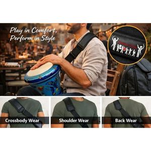 Correa de Hombro Acolchada Ajustable para Darbuka/Doumbek Profesional Gawharet El Fan, de Cuero PU/Nylon, Cómoda para Instrumentos Musicales - Product Image 5