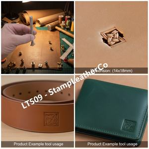 LT509 Panier de tampons en cuir tissé avec nœud celtique 14x18mm (5/9 \ "X 5/7 \") pour l'artisanat - Product Image 1