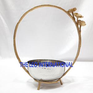 ชามอลูมิเนียมทรงกลมทำจากไม้และไม้สีน้ำตาลสำหรับใส่ถั่วเสิร์ฟผลไม้แห้งของขบเคี้ยวสำหรับตกแต่งบ้าน - Product Image 5