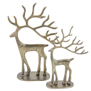 Reno de metal Acabado en plata Adorno de Navidad Acento de vacaciones de lujo para mesa y repisa - Product Image 2