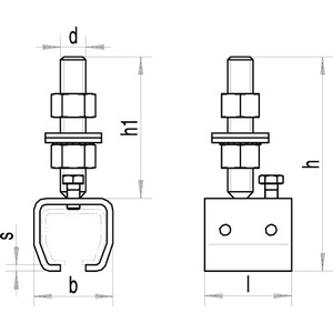 Sleeve -4 304 <b>Profile</b> 300 Galvanized Steel Yellow Height-Adjustable HELM Hooks & Rails - Product Image 3