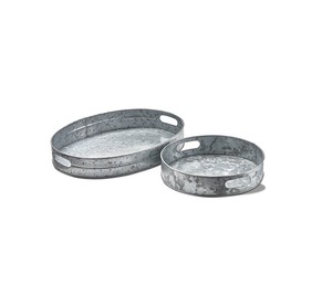 Bandeja de servicio galvanizada personalizada con mango de madera forma rectangular para el hogar y los hoteles bandeja de mesa para servir alimentos y bebidas - Product Image 3