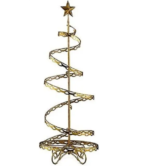 Prodotto di vendita caldo albero di natale in metallo con finitura dorata occasione natalizia casa Indoor Outdoor decorativo elegante