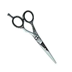 Tijeras de corte de pelo de peluquero de alta calidad, hoja afilada recta recubierta de papel, tijera de corte de pelo de belleza para bebés con reposapiés - Product Image 3