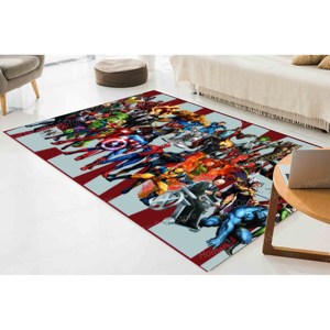 Alfombra de Lana con Estampado de Superhéroes de Marvel, Ecológica, Fácil de Limpiar, de Terciopelo de Lujo para Habitaciones Infantiles y Pasillos - Product Image 3