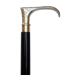 Bâton de marche réglable chromé avec embout en caoutchouc, poignées décoratives en laiton et aluminium, manche en bois pour la randonnée, vente en gros - Product Image 1