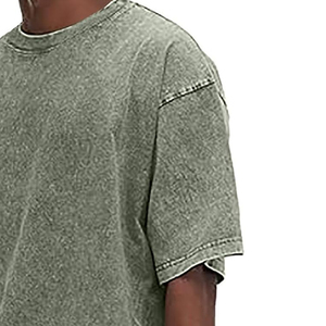 Camiseta de algodón pesado personalizada para hombre, camiseta de gran tamaño de alta calidad con estampado de lavado ácido - Product Image 4