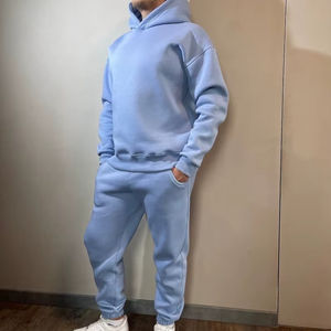 ชุดวอร์มแฟชั่นสำหรับฤดูหนาวชุดวิ่งขนแกะสีพื้นมีซิปไซส์ใหญ่กางเกงลำลองมีซิป - Product Image 1