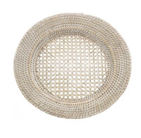 Assiette de présentation en rotin naturel pour repas formel et usage quotidien Ensemble d'assiettes décoratives pour article décoratif de table