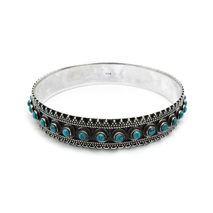 Bracelet et bracelet classiques livrés avec des pierres précieuses de turquoise naturelle en argent sterling 925 bijoux Boho faits à la main fournisseurs en vrac - Product Image 1