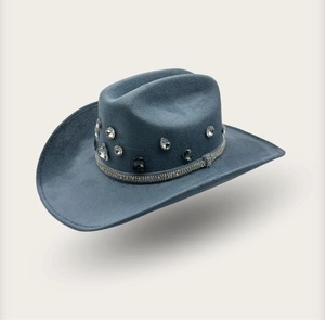 Sombrero western premium de gamuza con aplicaciones de cristal |   Sombrero artesanal de moda |   Fabricante OEM y ODM - Product Image 1
