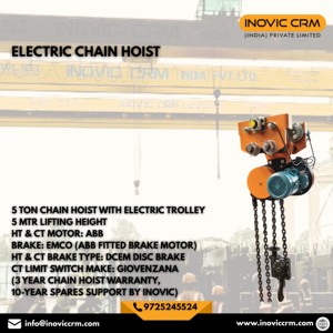 Palans électriques à chaîne robustes avec chariot, prix de gros OEM |   Palans électriques à chaîne pour la manutention de matériaux industriels - Product Image 3