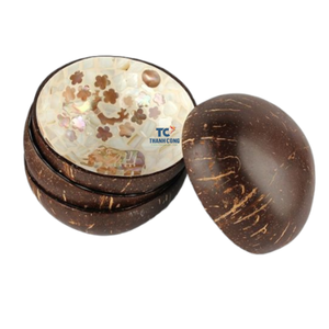 Vente chaude Vietnam Bols laqués à la main en noix de coco avec bol en nacre incrusté de coquille d'oeuf - Product Image 1