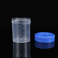 Conteneur jetable pour échantillons d'urine avec couvercle à vis bleu, 30 ml/60 ml/90 ml, étanche, pour tests médicaux en laboratoire et clinique