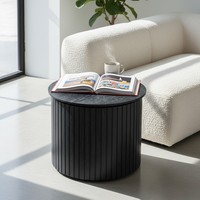 Ensemble de tables basses gigognes modernes 2 pièces en bois d'hévéa et placage de chêne – Mobilier de salon durable – Vente en gros OEM/ODM