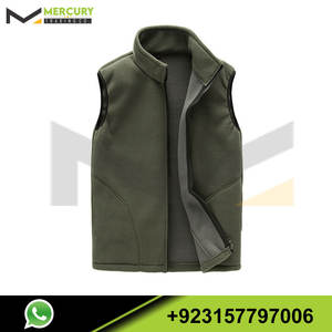 Gilet en molleton pour hommes, veste sans manches à fermeture éclair, gilet chaud, doux, décontracté, à la mode, gilets d'extérieur élégants - Product Image 4