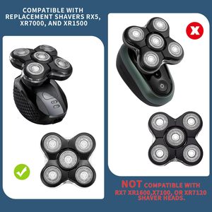 Paquete de 3 cabezales de repuesto para afeitadora eléctrica con cinco cuchillas, alimentación USB, lavables, accesorio de triple cuchilla para afeitado facial - Product Image 3