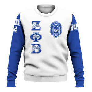 Sudadera Azul con Cuello Redondo para Mujer de la Hermandad Zeta Phi Beta, Letra Griega 1920 Bordada - Product Image 1