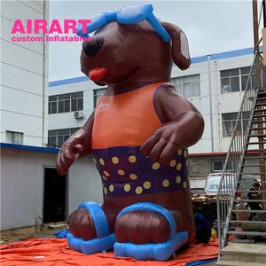 Poupée <span class=keywords><strong>gonflable</strong></span> de <span class=keywords><strong>chien</strong></span> de dessin animé d'activité d'été, mascotte géante <span class=keywords><strong>gonflable</strong></span> carrée de chiot de surf <span class=keywords><strong>pour</strong></span> décoration carrée de vue de plage - Product Image 4