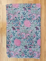 Tissu en Coton Pur Premium Imprimé à la Main avec Motifs Floraux Roses Vibrants, Écologique et Séchage Rapide, Idéal pour Chemises de Garçons et Utilisation en Auvent