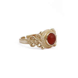 Handmade Gold Plated Bezel Setting Carnelian <b>Stone</b> <b>Ring</b> Unique Boho Style Adjustable Gemstone Jewelry Brass Dainty Birthstone - Product Image 2