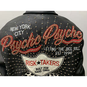 Chaquetas Bomber sin Cuello, Estilo Urbano, con Pedrería, Apliques Personalizados Bordados, Transpirables, Premium, de Piel de Vaca Genuina para Hombre, Primavera - Product Image 4