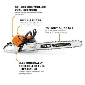 Tronçonneuse à essence STIHL MS 500I R 28 79,2 cm³ 28 pouces à accélération rapide avec poignée enveloppante, guide-chaîne et chaîne OEM DIY - Product Image 4