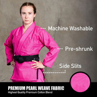 Kimono Profesional de Jiu Jitsu Blanco Liso / Kimono de BJJ Personalizado Rosa para Mujer
