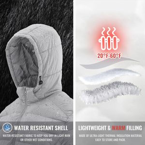 Vestes matelassées pour hommes personnalisables Respirantes Capuche Fermeture éclair Broderie Décoration Teinture unie Toutes les couleurs Veste pour hommes - Product Image 3