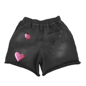 กางเกงขาสั้นผ้าฝ้ายพิมพ์ลายเหงื่อสำหรับผู้ชายผ้าซักแบบวินเทจซีดจางพร้อมลายปักโลโก้ตามต้องการ - Product Image 5