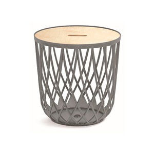 Set di 5 cestini multifunzionali Prosperplast Uniqubo da 55 litri (con coperchio in legno) + 4 cestini in plastica da 35 litri in grigio - Product Image 6