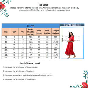 Robe Anarkali en rayonne à plis, tenue modeste en rouge, 48 pouces - Product Image 6