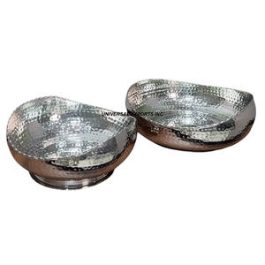 Juego de dos cuencos de chocolate Acabado martillado Diseñador Sweet Bowl Tamaño personalizado Nuevo cuenco de chocolate de metal - Product Image 1