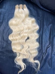 ผมต่อของมนุษย์ผมบลอนด์บริสุทธิ์เกรด12A ผมถัก613อินเดีย - Product Image 3