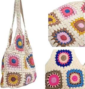<b>Crochet</b> Bag Women's <b>Crochet</b> Tote Bag Knitted Shoulder Crossbody <b>Handbags</b> Cute Crocheted Bag for Girls OEM Made in Vietnam - Product Image 3