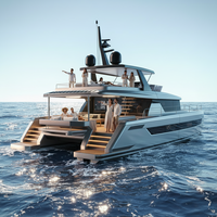 Yacht de croisière personnalisé de 8,3 m pour 20 passagers, catamaran à moteur in-bord, passagers en aluminium, 30-35 nœuds, ferry de pêche fluviale