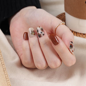 ShineB superventas Corea hizo salón de calidad 3D tiras de uñas de gel fácil diseño de leopardo pegatinas de alta calidad y calcomanía en Soul Brown - Product Image 3