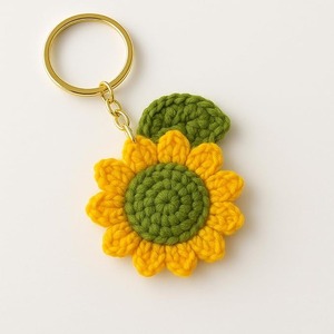 Crochet soleil fleur porte-clés tissage à la main mignon cadeau pour clés de voiture sac portefeuille sac à main femmes filles par les expéditeurs indiens - Product Image 3