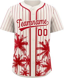 Personalizable Estilo EE. UU. Aparejos de sarga Ropa deportiva Sublimado Béisbol Softball Jerseys Bordado Letras Números Botón Equipo - Product Image 1