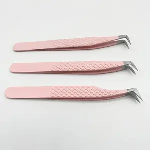 Pinzas de pestañas coloridas de acero inoxidable con punta de fibra Herramienta de belleza única y práctica - Product Image 6