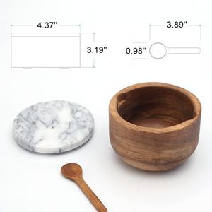 Recipiente de azúcar y sal de cocina de Material de madera redondo recién llegado estándar, olla de sal de gran tamaño de diseñador maravilloso con tapa - Product Image 3