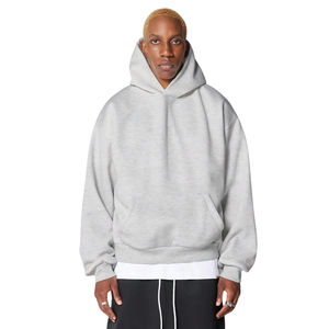 Meilleure qualité mode français éponge coton Polyester sans ficelle solide Normal régulier blanc plaine surdimensionné unisexe hommes sweats à capuche - Product Image 1