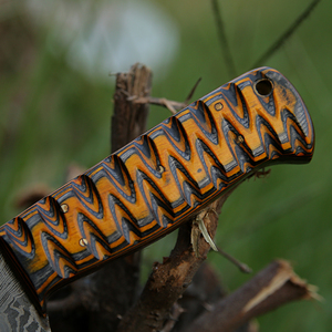 Cuchillo de caza de hoja fija de acero de Damasco personalizado de alta calidad con venta al por mayor de OEM para cuchillos de Camping entusiastas del bricolaje - Product Image 3