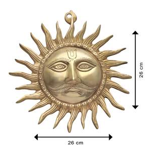 Laiton soleil visage tenture murale en laiton Surya idole pour la maison et le bureau décor à la main métal décoratif soleil - Product Image 5