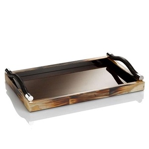 100% naturel vache boeuf corne Rectangle forme plateau de service de haute qualité à la main meilleure finition pour la maison ustensiles de cuisine utilisation de table - Product Image 4